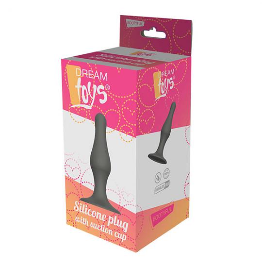Массажер для анальной стимуляции Grey Plug With Suction Cup цвет черный