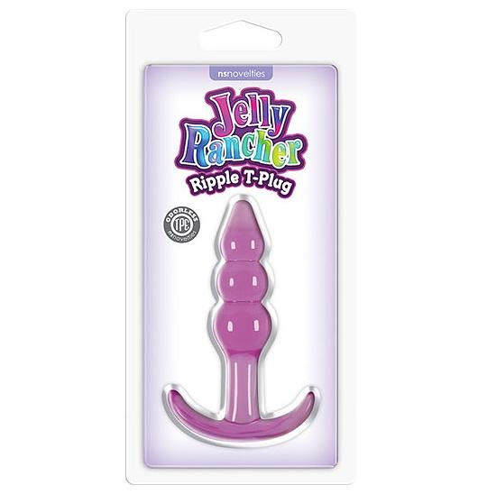 Массажер для анальной стимуляции Jelly Rancher T-plug Ripple Purple цвет фиолетовый