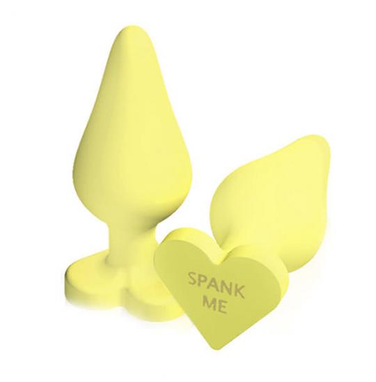 Массажер для анальной стимуляции Naughty Candy Heart - Spank Me цвет желтый