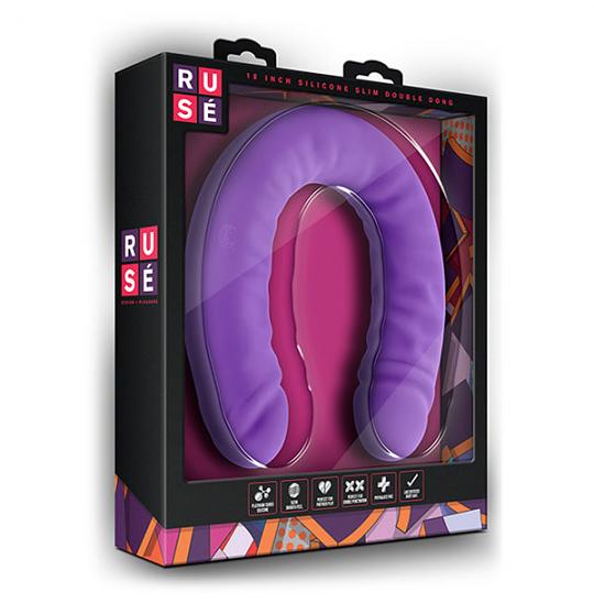 Массажер-фаллоимитатор двойной RUSE violet цвет фиолетовый
