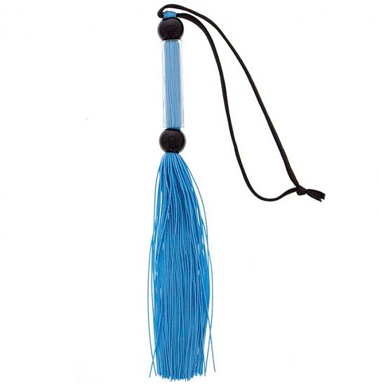 Мини плеть из силикона и акрила цвет голубой