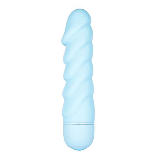 Мини Вибромассажер-фаллоимитатор голубой цвет голубой