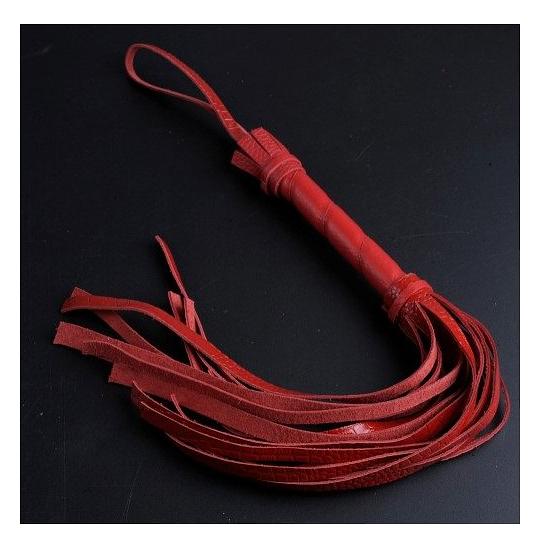 Мини-плеть красная с жесткой рукоятью цвет красный