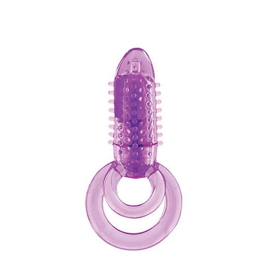 Насадка на член с вибратором Double O 8 Purple цвет фиолетовый