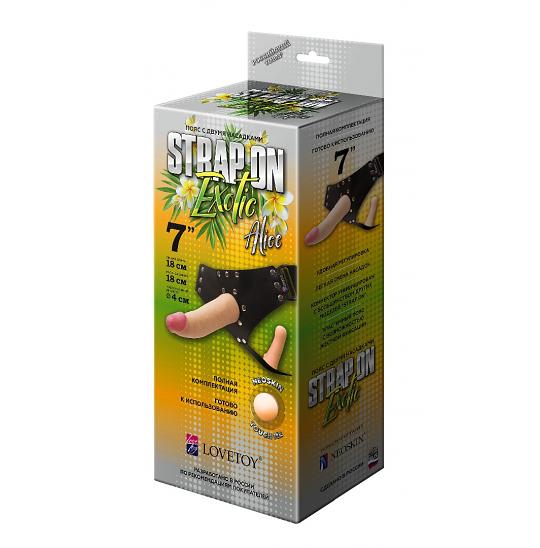 Пояс Exotic Alice с 2 насадками цвет телесный