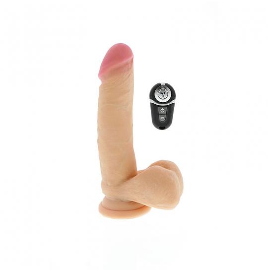 Реалистичный фаллоимитатор с дистанционным управлением цвет телесный