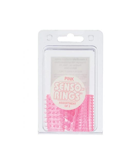 Розовые насадки на половой член Senso Rings цвет белый