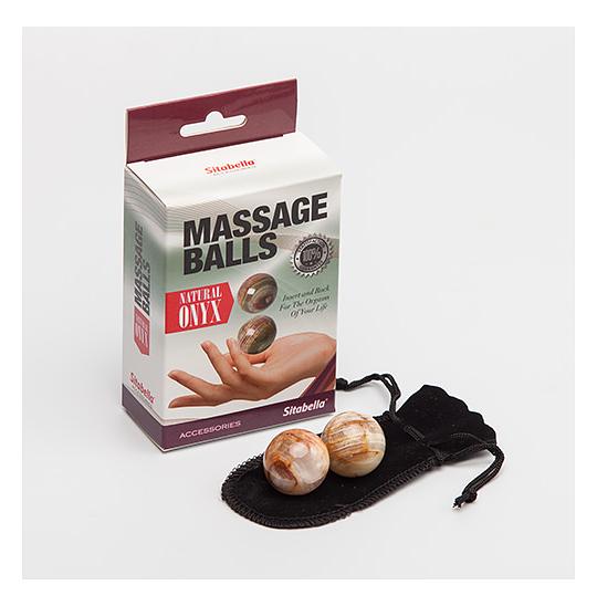 Шарики массажные из натурального оникса цвет желтый