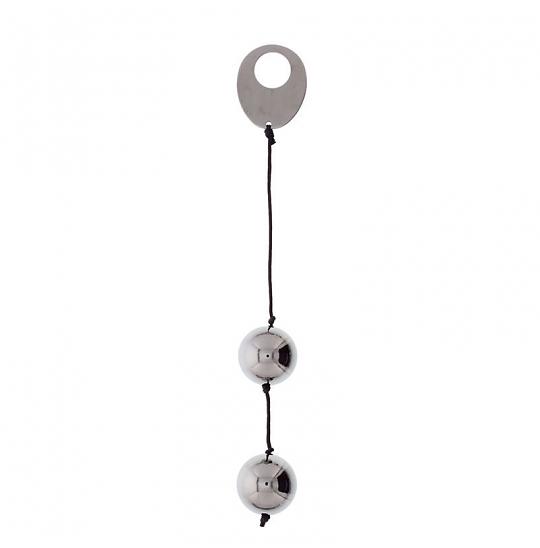 Цепочка шариков для массажа Domino Metallic balls - silver цвет белый