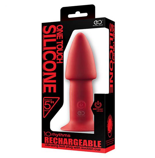 Вибратор для анальной стимуляции 5inch Rechargeable Buttplug red цвет красный