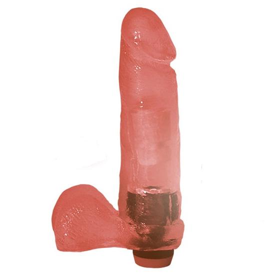 Вибратор гелевый в ламинате цвет розовый