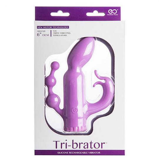 Вибратор клиторальный стимулятор Tri-brator head цвет фиолетовый