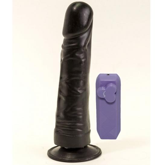 Вибромассажёр чёрный с выносным пультом в ламинате цвет черный