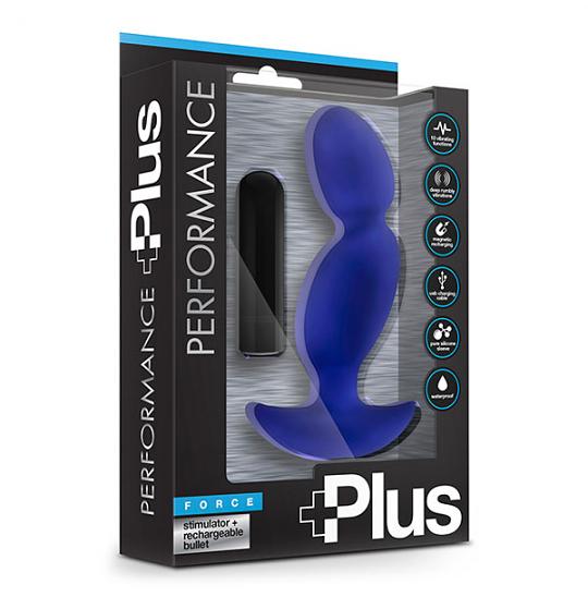 Вибромассажер для анальной стимуляции Performance Plus Force Indigo цвет синий