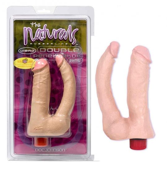 Вибромассажер- фаллоимитатор The Naturals Double Penetrator цвет телесный