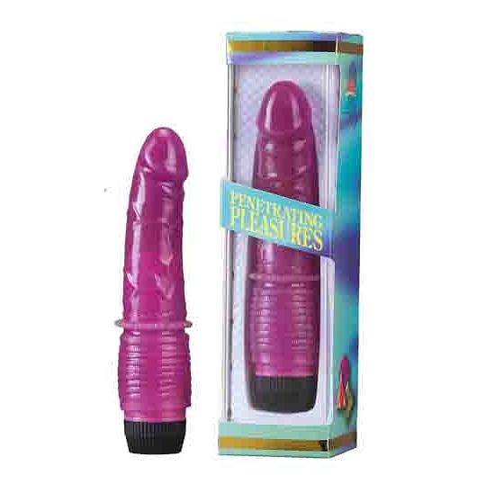 Вибромассажер гелевый Penetrating Pleasures фиолетовый цвет фиолетовый