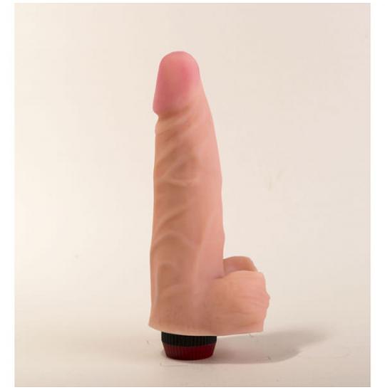 Вибромассажёр киберскин  с мошонкой цвет телесный