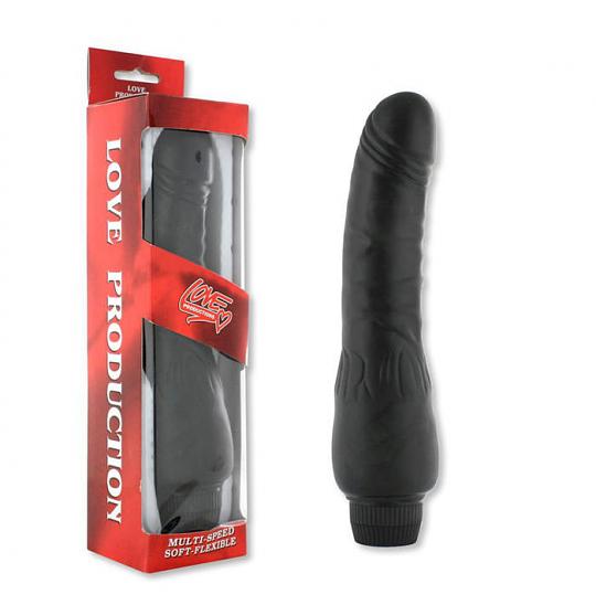 Вибромассажер-фаллоимитатор гладкий Love Production цвет черный