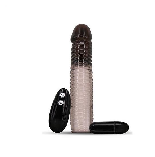 Вибромассажер-фаллоимитатор  насадка удлинитель цвет черный