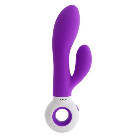 Вибромассажер-фаллоимитатор с клиторальной стимуляцией цвет фиолетовый