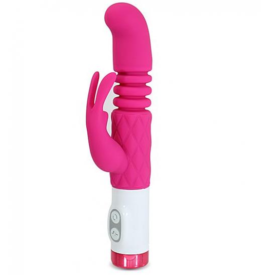 Вибромассажер-фаллоимитатор с клиторальной стимуляцией цвет розовый