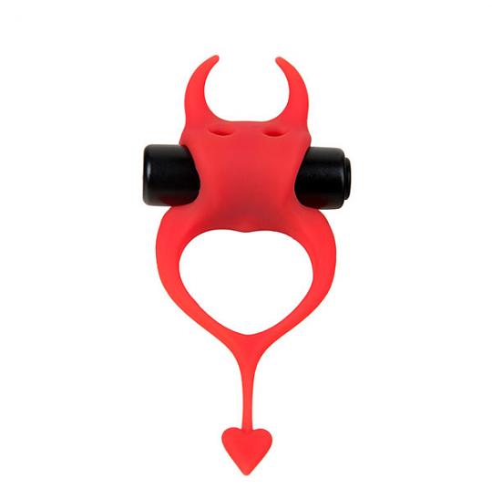 Вибромассажер-клиторальный стимулятор, кольцо цвет красный