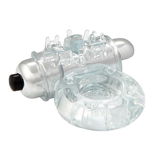 Вибромассажер-клиторальный стимулятор кольцо Nu Sensuelle Bullet Cockring Clear цвет белый
