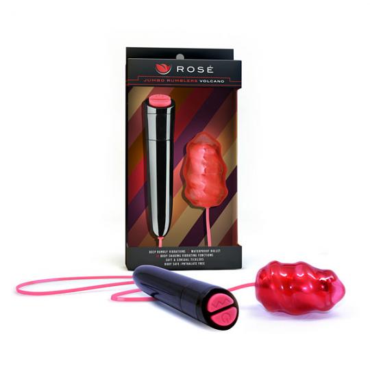 Вибромассажер-клиторальный стимулятор Rose Jumbo Rumblers Volcano цвет красный