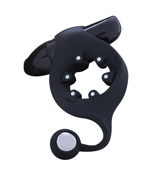 Вибромассажер-клиторальный стимулятор-кольцо Mojo Magneto Vibrating Cockring цвет черный