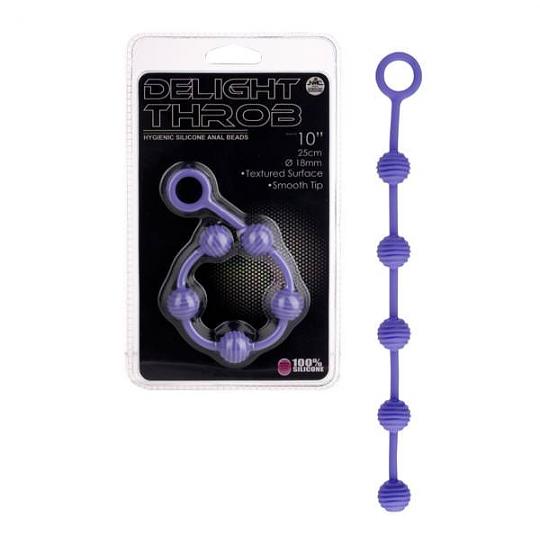 Цепочка шариков для массажа Delight Throb blue цвет фиолетовый