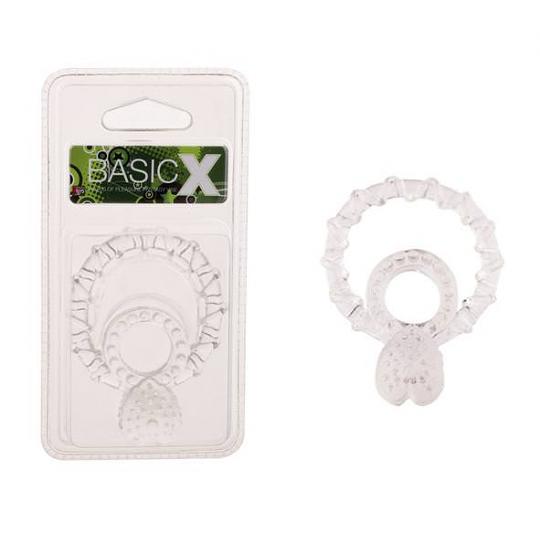 Эрекционное кольцо BasicX TPR Double Clear цвет белый