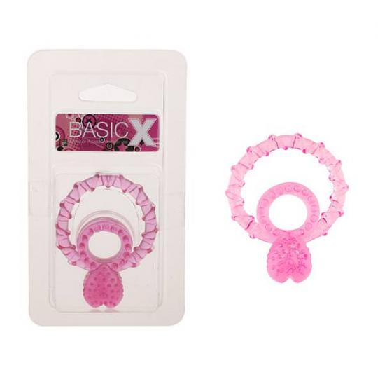 Эрекционное кольцо BasicX TPR Double Pink цвет розовый