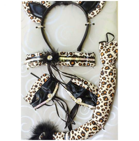 Набор кошки леопард Luxe цвет черный