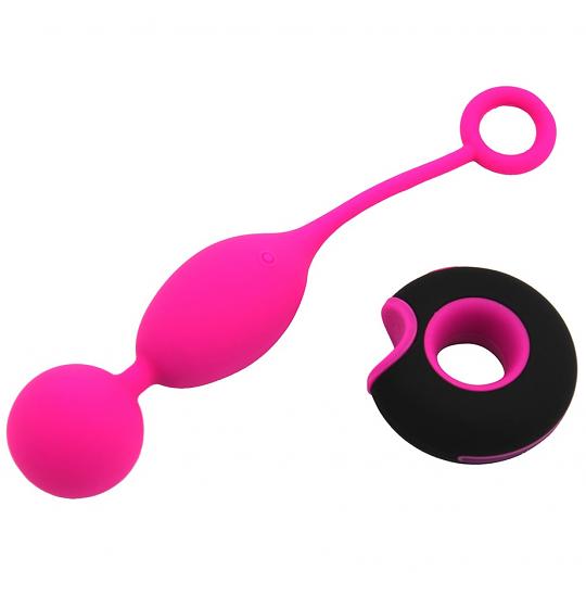 Вибромассажер-шарики вагинальные на дистанционном упр цвет розовый