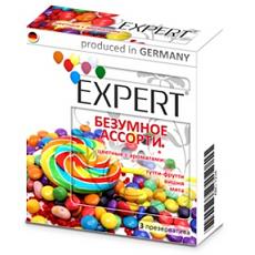 Презервативы Expert Безумное ассорти  №3 цветные ароматизированные (мята, вишня, тутти фрутти)