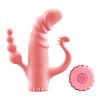 Вибромассажер-фаллоимитатор клиторальный стимулятор Tri-brator ribbed pink цвет розовый цена 4935 руб