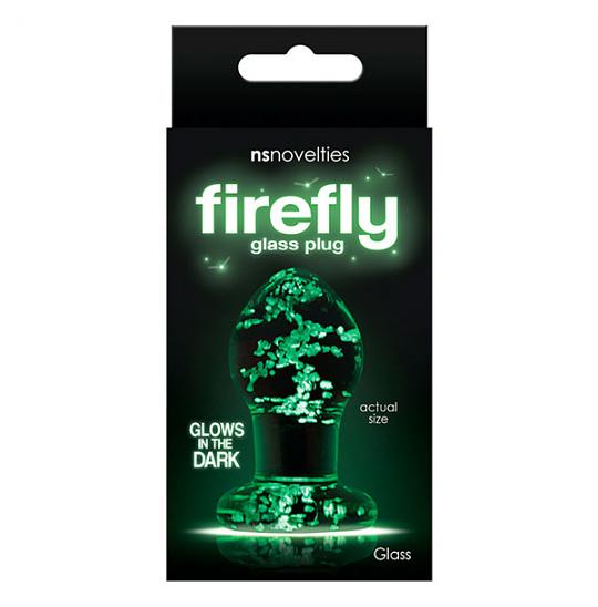 Массажер для анальной стимуляции из стекла Firefly Glass Plug Small Clear цвет зеленый
