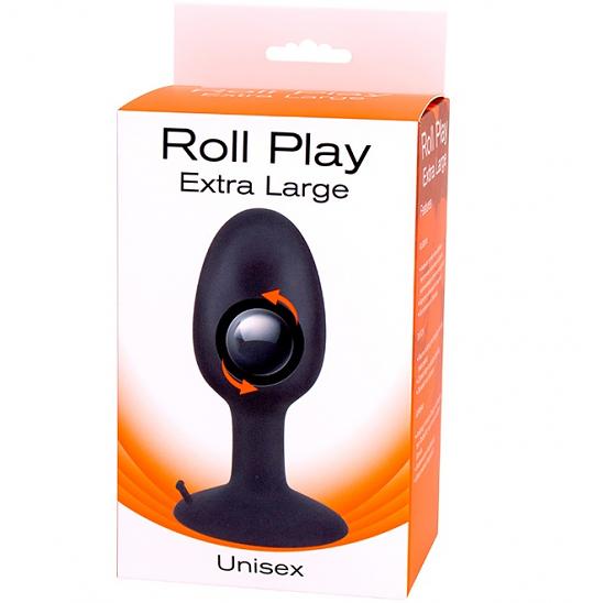 Анальная втулка со смещенным центром тяжести Roll Play Extra Large Black цвет черный