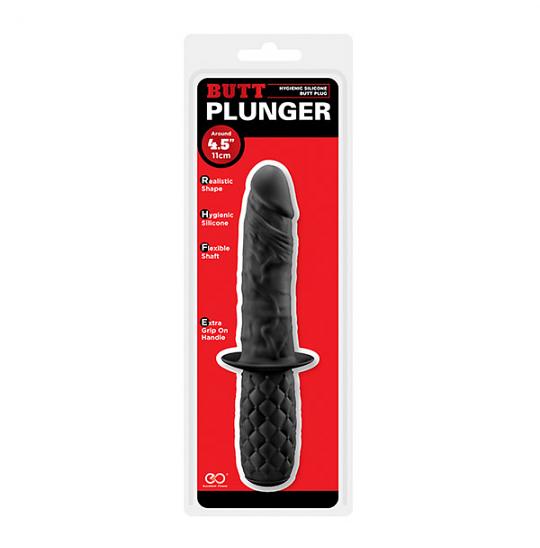 Массажер для анальной стимуляции Butt Plunger 4.5inch Black цвет черный