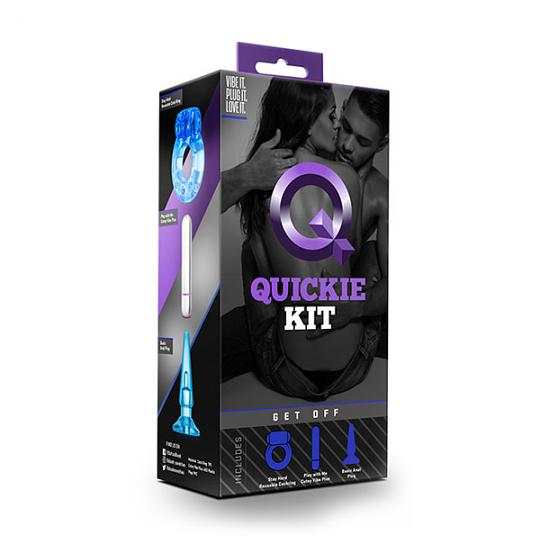 Вибратор для анальной стимуляции в наборе Quickie Kit Get Off цвет голубой