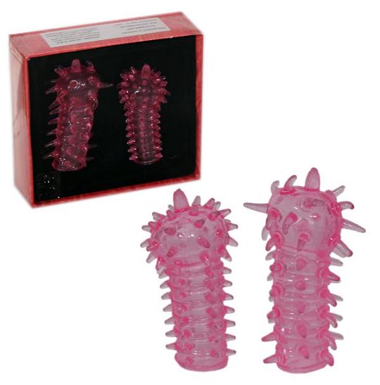 Две насадки на пенис French Stretchable Sleeve Pink цвет розовый
